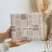 Hawaiian Palaka Quilt Pattern Wrapping Paper Hawaii Culture Tropical Flowers Mix - Polynesian Pride