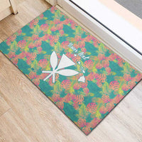 Seamless Hawaiian Quilt Pattern Rubber Doormat Hawaii Culture Palm Leaf Tropical - Polynesian Pride