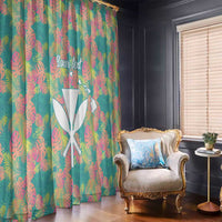 Seamless Hawaiian Quilt Pattern Window Curtain Hawaii Culture Palm Leaf Tropical - Polynesian Pride