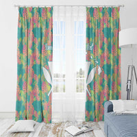 Seamless Hawaiian Quilt Pattern Window Curtain Hawaii Culture Palm Leaf Tropical - Polynesian Pride