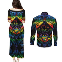tonga-lgbt-couples-matching-puletasi-dress-and-long-sleeve-button-shirts-love-is-love-ngatu-rainbow-water-color