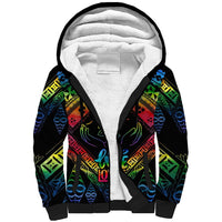 Tonga LGBT Sherpa Hoodie Love Is Love Ngatu Rainbow Water Color LT9 Unisex Black - Polynesian Pride