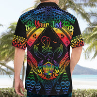 Personalised Tonga LGBT Hawaiian Shirt Love Is Love Ngatu Rainbow Water Color LT9 - Polynesian Pride