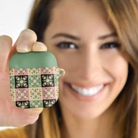 Seamless Pattern Maile and Pikake Lei AirPods Case Squares Maile Leaf - Polynesian Pride