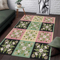 Seamless Pattern Maile and Pikake Lei Area Rug Squares Maile Leaf - Polynesian Pride