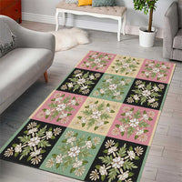 Seamless Pattern Maile and Pikake Lei Area Rug Squares Maile Leaf - Polynesian Pride
