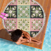 Seamless Pattern Maile and Pikake Lei Beach Blanket Squares Maile Leaf - Polynesian Pride
