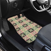 Seamless Pattern Maile and Pikake Lei Car Mats Squares Maile Leaf - Polynesian Pride