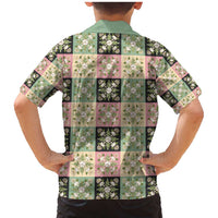 Seamless Pattern Maile and Pikake Lei Family Matching Mermaid Dress and Hawaiian Shirt Squares Maile Leaf - Polynesian Pride