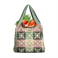 Seamless Pattern Maile and Pikake Lei Grocery Bag Squares Maile Leaf - Polynesian Pride