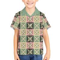 Seamless Pattern Maile and Pikake Lei Hawaiian Shirt Squares Maile Leaf - Polynesian Pride
