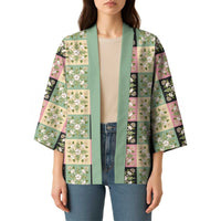 Seamless Pattern Maile and Pikake Lei Kimono Squares Maile Leaf - Polynesian Pride