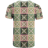 Seamless Pattern Maile and Pikake Lei T Shirt Squares Maile Leaf - Polynesian Pride