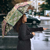 Seamless Pattern Maile and Pikake Lei Umbrella Squares Maile Leaf - Polynesian Pride