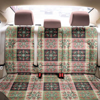 Seamless Pattern Pikake Lei Back Car Seat Cover Floral Squares Pikake - Polynesian Pride