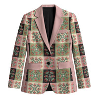 Seamless Pattern Pikake Lei Blazer Floral Squares Pikake - Polynesian Pride