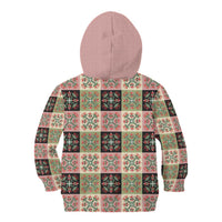 Seamless Pattern Pikake Lei Kid Hoodie Floral Squares Pikake - Polynesian Pride