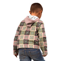 Seamless Pattern Pikake Lei Kid Hoodie Floral Squares Pikake - Polynesian Pride