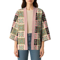 Seamless Pattern Pikake Lei Kimono Floral Squares Pikake - Polynesian Pride