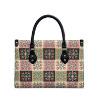 Seamless Pattern Pikake Lei Leather Bag Floral Squares Pikake - Polynesian Pride