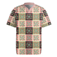 Seamless Pattern Pikake Lei Rugby Jersey Floral Squares Pikake - Polynesian Pride