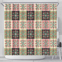 Seamless Pattern Pikake Lei Shower Curtain Floral Squares Pikake - Polynesian Pride