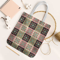 Seamless Pattern Pikake Lei Tote Bag Floral Squares Pikake - Polynesian Pride