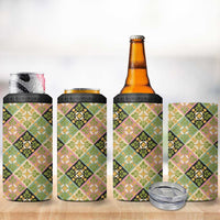 Seamless Pattern Puakenikeni and Kalo 4 in 1 Can Cooler Tumbler - Polynesian Pride