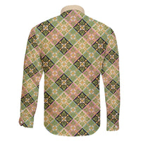 Seamless Pattern Puakenikeni and Kalo Family Matching Off Shoulder Maxi Dress and Hawaiian Shirt - Polynesian Pride