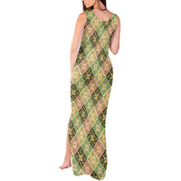 Seamless Pattern Puakenikeni and Kalo Tank Maxi Dress - Polynesian Pride