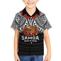 Samoan Tanoa Kava Bowl Ula Fala Family Matching Off Shoulder Short Dress and Hawaiian Shirt Polynesian Tribal Vibe