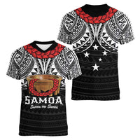 Samoan Tanoa Kava Bowl Ula Fala Women V-Neck T-Shirt Polynesian Tribal Vibe