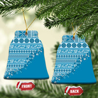 Fiji Marau na Kerisimasi Ceramic Ornament Aqua Tagimoucia Tapa Masi Tribal - Polynesian Pride