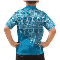 Fiji Marau na Kerisimasi Family Matching Mermaid Dress and Hawaiian Shirt Aqua Tagimoucia Tapa Masi Tribal - Polynesian Pride