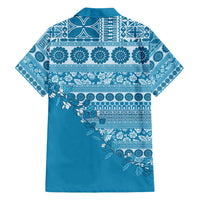 Fiji Marau na Kerisimasi Family Matching Puletasi and Hawaiian Shirt Aqua Tagimoucia Tapa Masi Tribal LT9 - Polynesian Pride