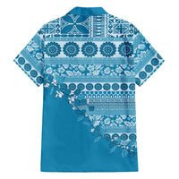 Fiji Marau na Kerisimasi Family Matching Tank Maxi Dress and Hawaiian Shirt Aqua Tagimoucia Tapa Masi Tribal LT9 - Polynesian Pride