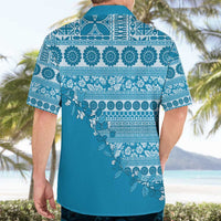 Fiji Marau na Kerisimasi Hawaiian Shirt Aqua Tagimoucia Tapa Masi Tribal - Polynesian Pride
