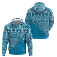 Fiji Marau na Kerisimasi Hoodie Aqua Tagimoucia Tapa Masi Tribal - Polynesian Pride