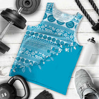 Fiji Marau na Kerisimasi Men Tank Top Aqua Tagimoucia Tapa Masi Tribal - Polynesian Pride