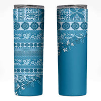 Fiji Marau na Kerisimasi Skinny Tumbler Aqua Tagimoucia Tapa Masi Tribal - Polynesian Pride