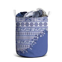 Fiji Marau na Kerisimasi Laundry Basket Blue Tagimoucia Tapa Masi Tribal - Polynesian Pride