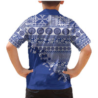 Fiji Marau na Kerisimasi Family Matching Mermaid Dress and Hawaiian Shirt Blue Tagimoucia Tapa Masi Tribal LT9 - Polynesian Pride