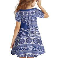 Fiji Marau na Kerisimasi Family Matching Mermaid Dress and Hawaiian Shirt Blue Tagimoucia Tapa Masi Tribal LT9 - Polynesian Pride
