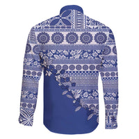 Fiji Marau na Kerisimasi Family Matching Short Sleeve Bodycon Dress and Hawaiian Shirt Blue Tagimoucia Tapa Masi Tribal LT9 - Polynesian Pride