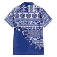 Fiji Marau na Kerisimasi Family Matching Summer Maxi Dress and Hawaiian Shirt Blue Tagimoucia Tapa Masi Tribal LT9 - Polynesian Pride