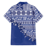 Fiji Marau na Kerisimasi Family Matching Tank Maxi Dress and Hawaiian Shirt Blue Tagimoucia Tapa Masi Tribal LT9 - Polynesian Pride