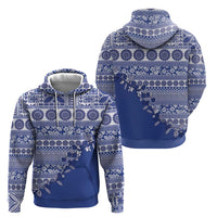 Fiji Marau na Kerisimasi Hoodie Blue Tagimoucia Tapa Masi Tribal - Polynesian Pride