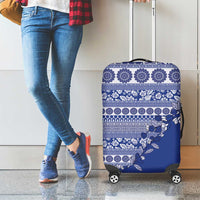 Fiji Marau na Kerisimasi Luggage Cover Blue Tagimoucia Tapa Masi Tribal - Polynesian Pride