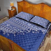 Fiji Marau na Kerisimasi Quilt Bed Set Blue Tagimoucia Tapa Masi Tribal - Polynesian Pride