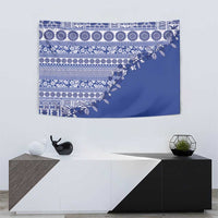 Fiji Marau na Kerisimasi Tapestry Blue Tagimoucia Tapa Masi Tribal - Polynesian Pride